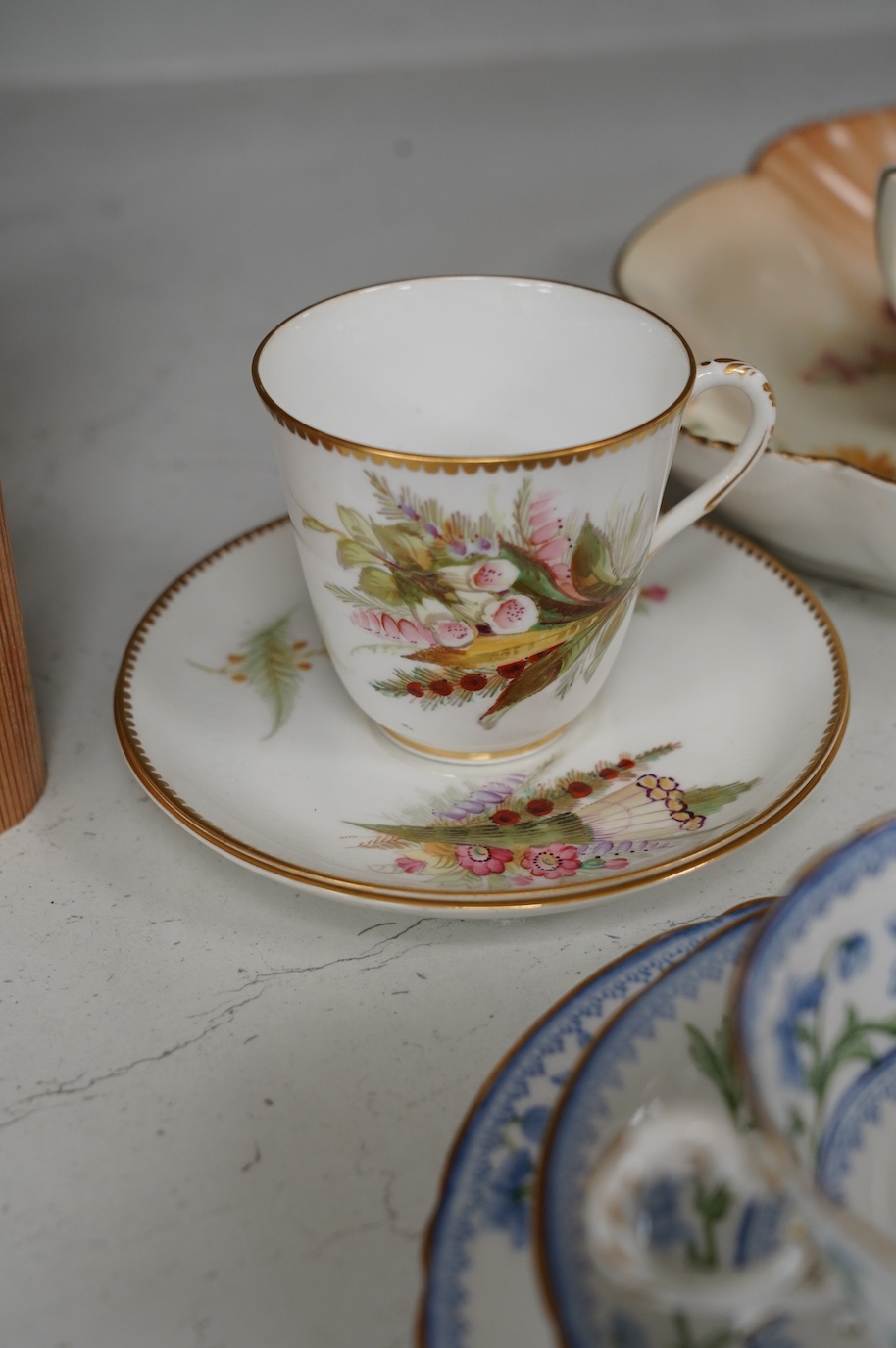 Miscellaneous Royal Worcester tableware including a bowl and a figural cover. Condition - mostly good